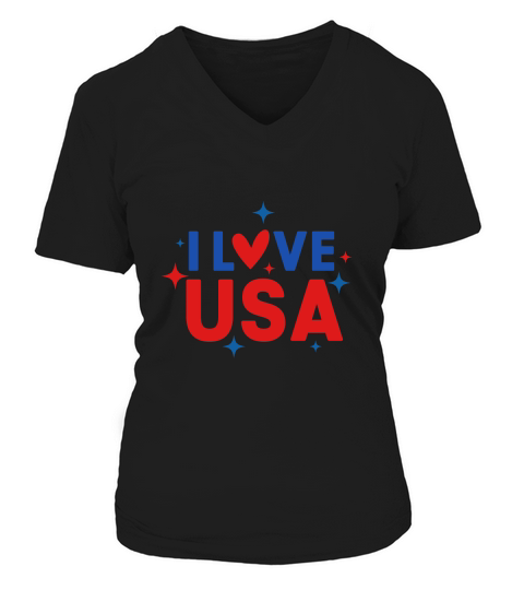 I love usa V-neck T-Shirt Woman