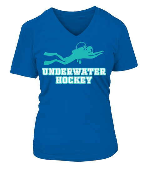 Underwater Hockey Athlete Funny Vintage Workout Sp V-neck T-Shirt Woman