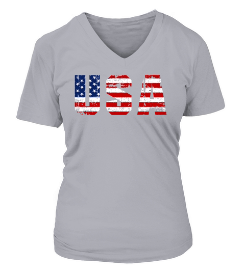 USA V-neck T-Shirt Woman