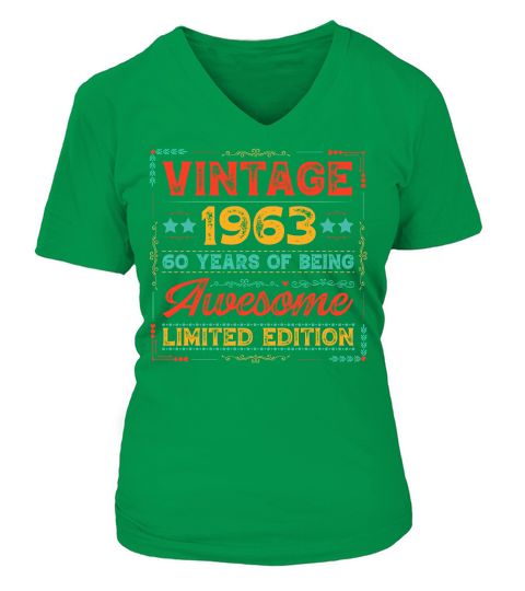 Vintage 1963 Being Awesome Limited Edition Birthday (1) V-neck T-Shirt Woman