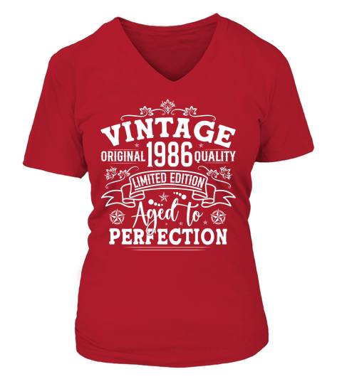 Vintage Birthday TShirt Design Bundle 1986 V-neck T-Shirt Woman