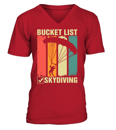 Bucket list skydiving 09 V-Neck T-shirt
