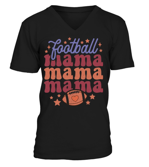 Football mama color grunge V-Neck T-shirt