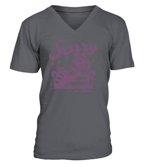 Sorry Got Plans Raccoon Sofa Popcorn D Purple GR V-Neck T-shirt