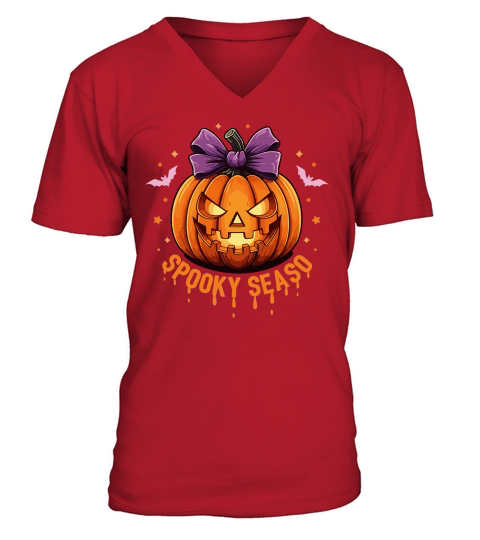 Spooky Seaso Pumpkin Halloween V-Neck T-shirt