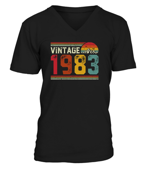 Vintage 1983 Retro Style 38th Birthday Gift V-Neck T-shirt