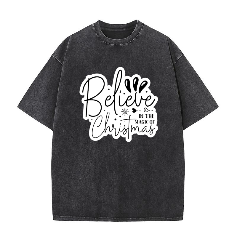 Believe In The Magic Of Christmas Washed T-Shirt
