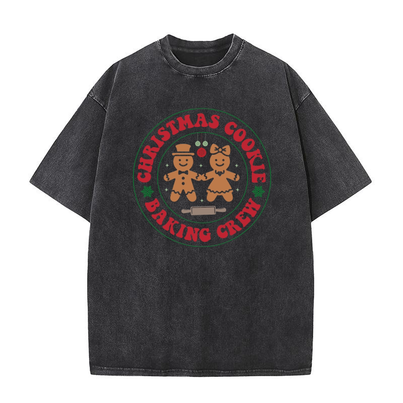 Christmas Cookie Baking Crew 5 Washed T-Shirt