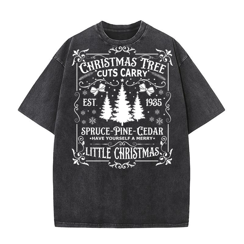 Christmas tree cuts carry spruce pine cedar white300 Washed T-Shirt