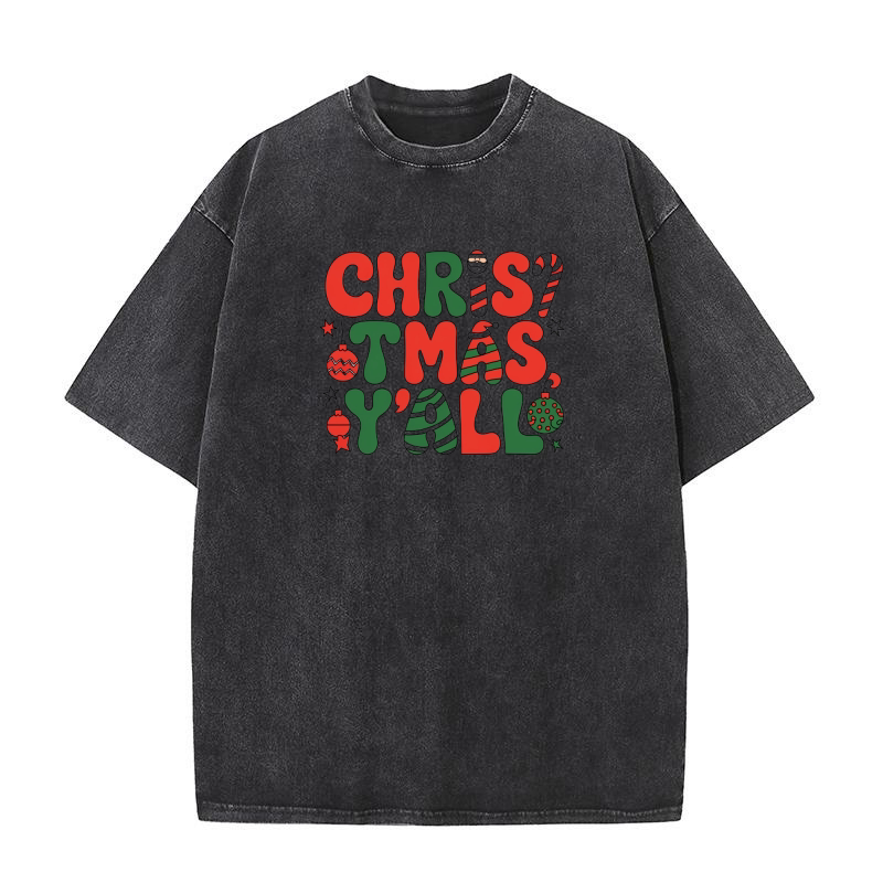christmas yall 2 Washed T-Shirt
