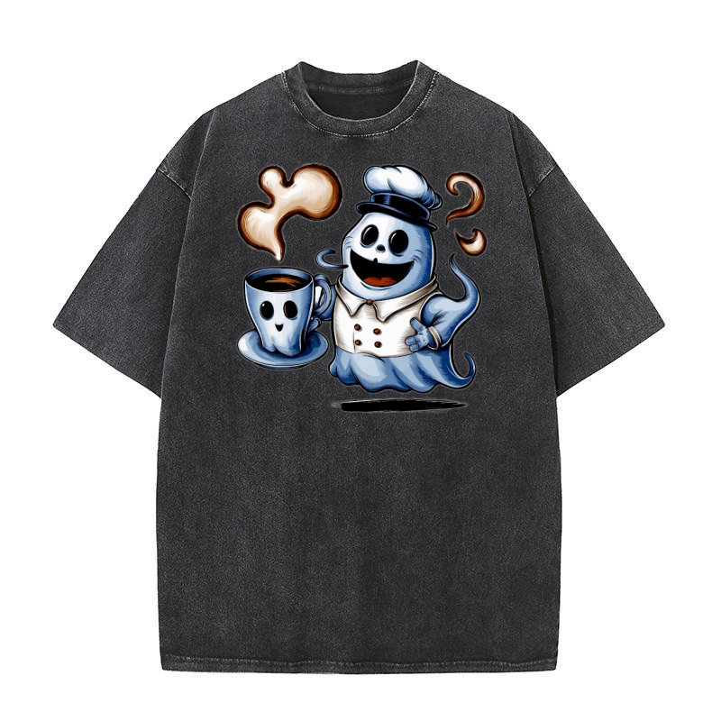 Cute Ghost Boo Halloween 1.01 Washed T-Shirt
