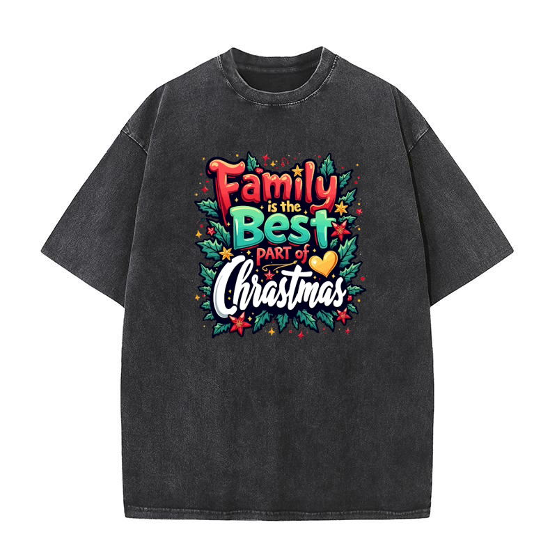 Family is best part of Christmas Washed T-Shirt