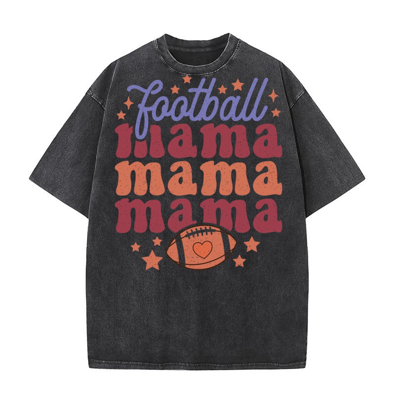 Football mama color grunge Washed T-Shirt
