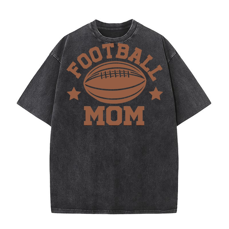 Football mom1 Washed T-Shirt