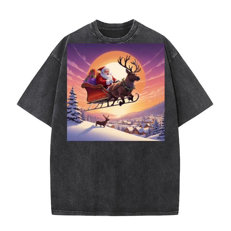 Funny Santa Illustration Clipart for Washed T-Shirt