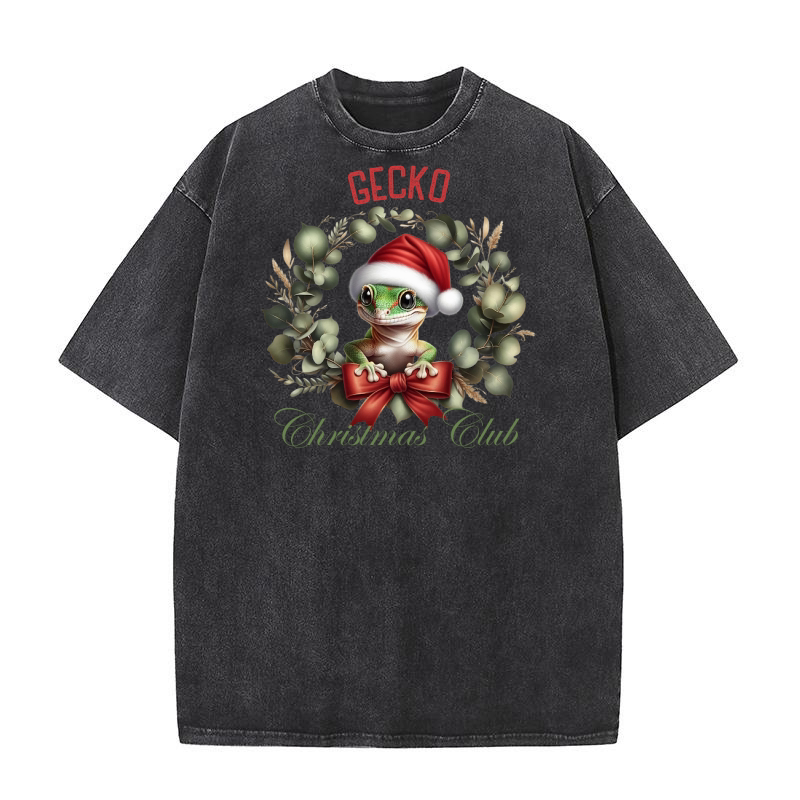 Gecko Christmas Club Washed T-Shirt