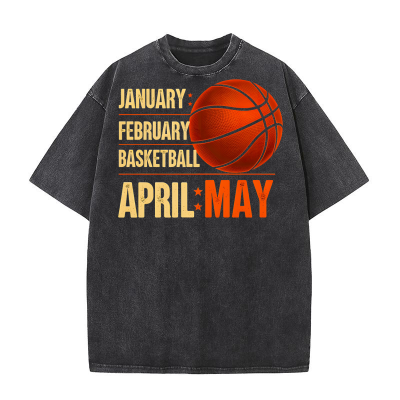 January February Baskeyball 02 Washed T-Shirt