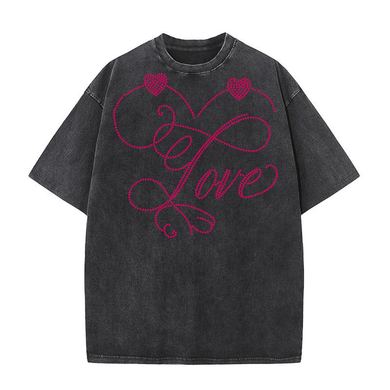 Love Rhinestone Washed T-Shirt