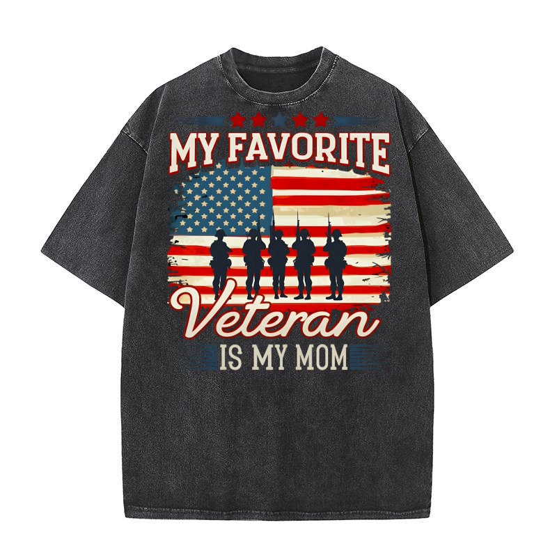 My favorite Veteran Is My Mom 03 Washed T-Shirt