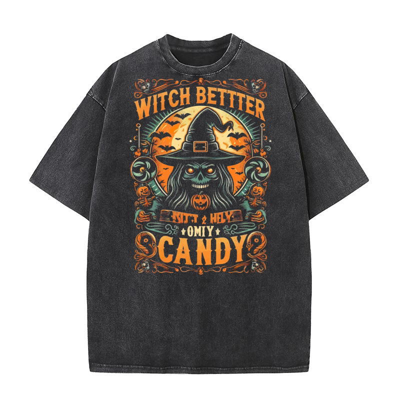 witch better Omiy candy Washed T-Shirt