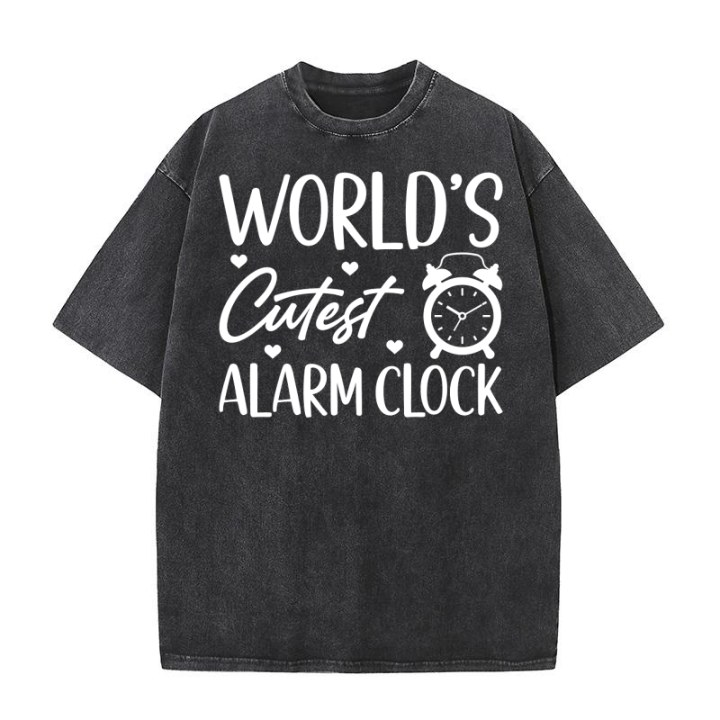 Worlds Cutest Alarm Clock Washed T-Shirt