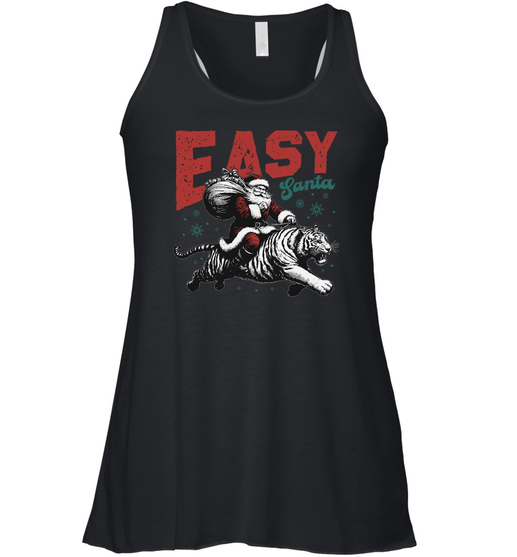 Easy Santa Riding Tiger L Color white tiger Women's Flowy Tank Top