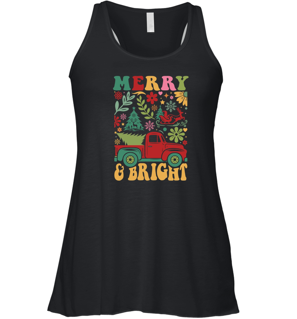 Merry And Bright Boho Flowers Women's Flowy Tank Top