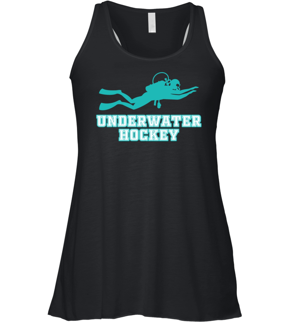 Underwater Hockey Athlete Funny Vintage Workout Sp Women's Flowy Tank Top