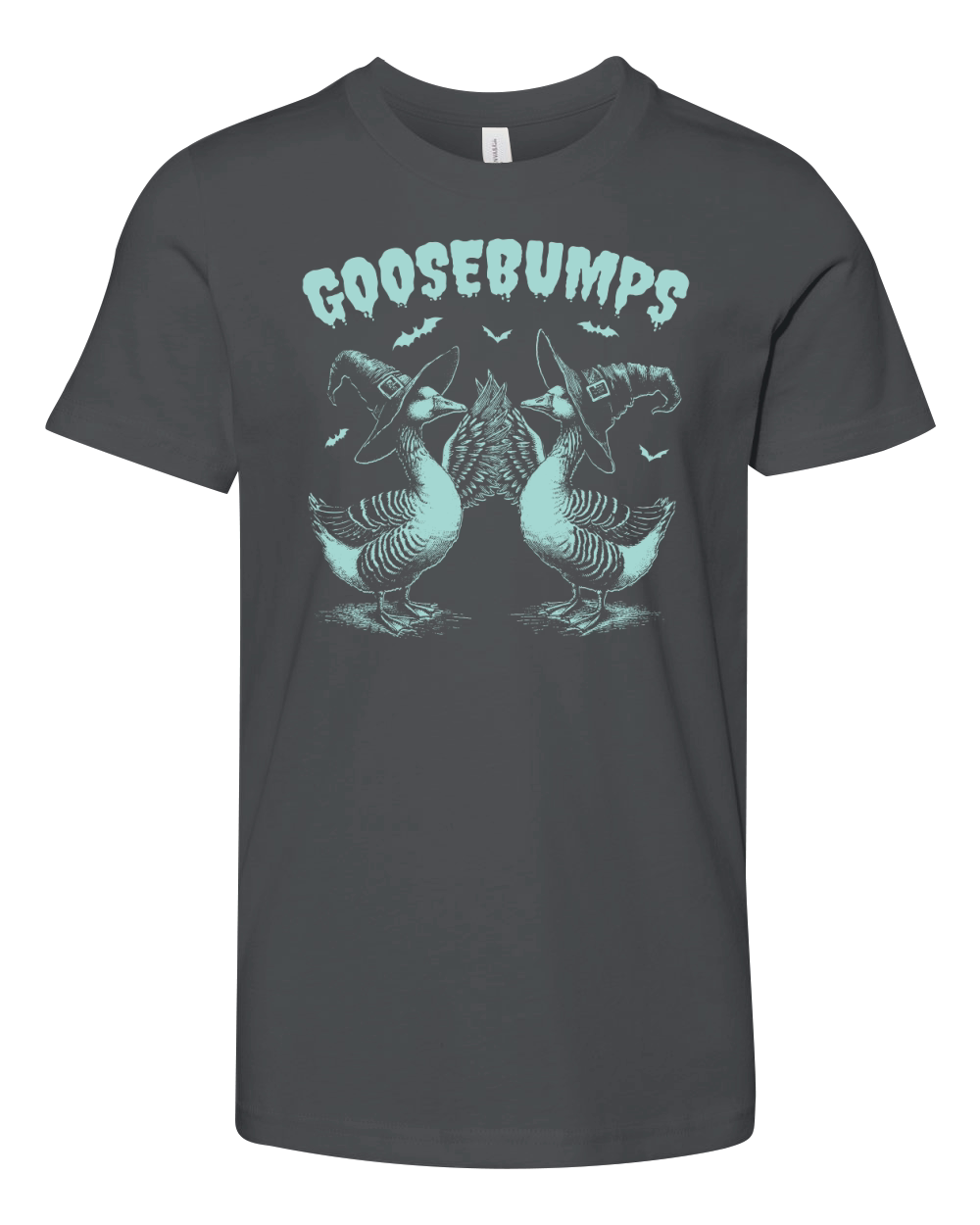0502 Goosebumps Halloween Witch Goose D Green Youth Unisex Jersey Tee