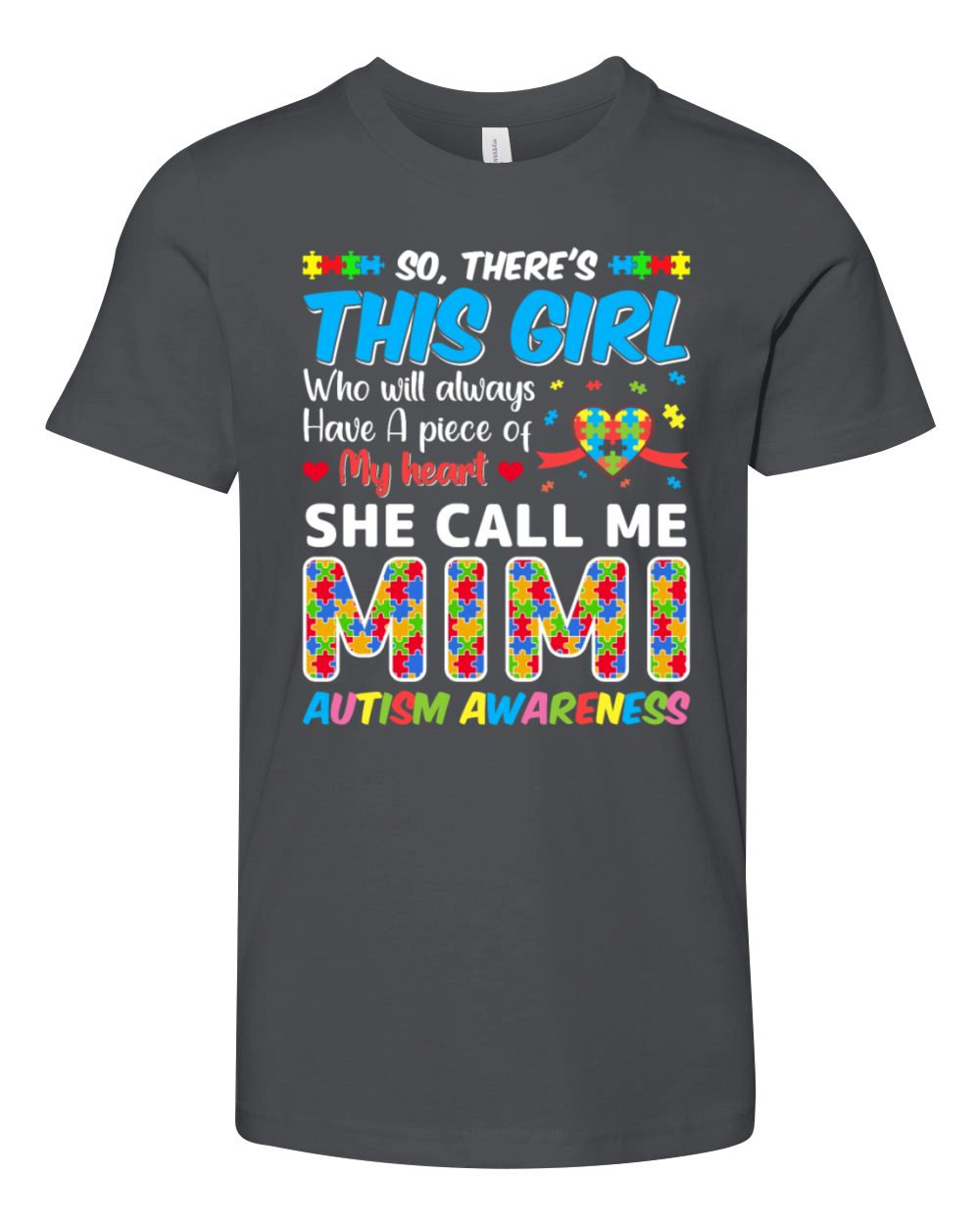 Autism Mimi - Autism Awareness Grandmom Autism Youth Unisex Jersey Tee