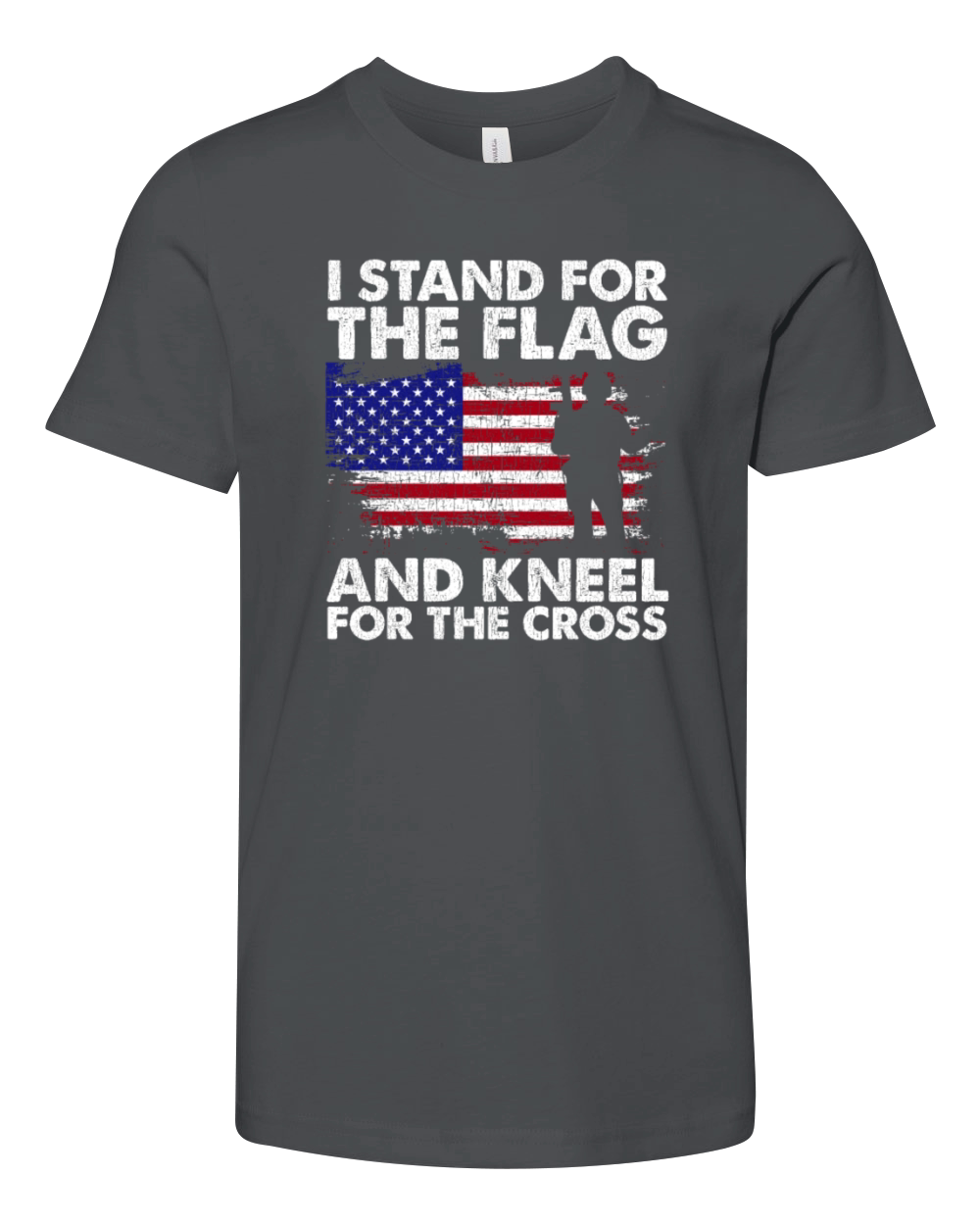 I Stand For The Flag And Kneel For The Cross Youth Unisex Jersey Tee