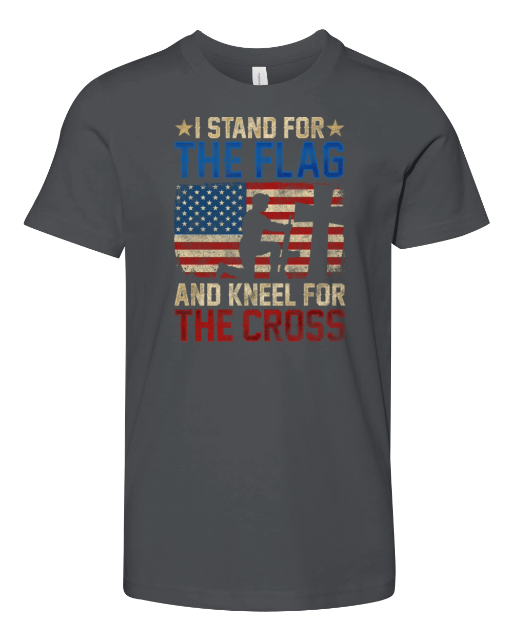 I Stand For The Flag And Kneel For The Cross Youth Unisex Jersey Tee