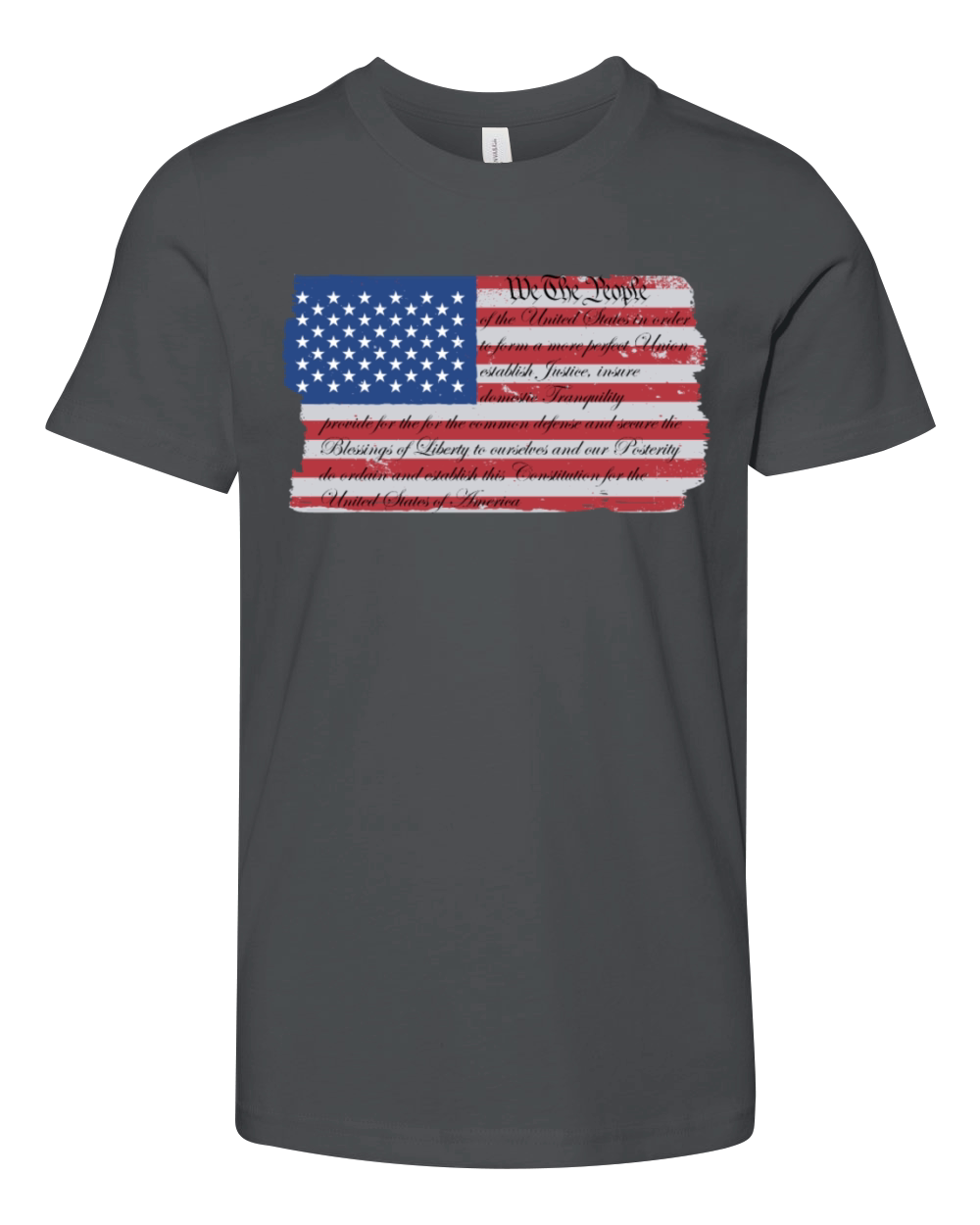 We The People US Constitution American Flag Youth Unisex Jersey Tee