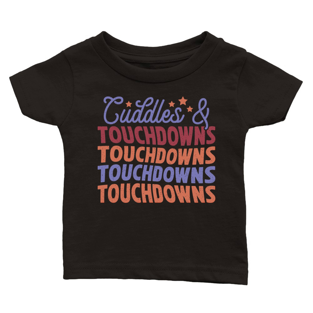 Cuddles and Touchdowns color grunge Classic Baby Crewneck T-shirt