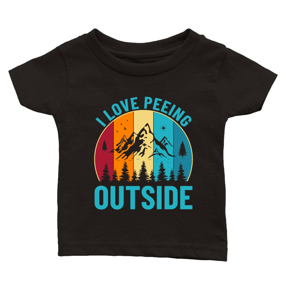 Hiking Mountain i love peeing outside 2 Classic Baby Crewneck T-shirt