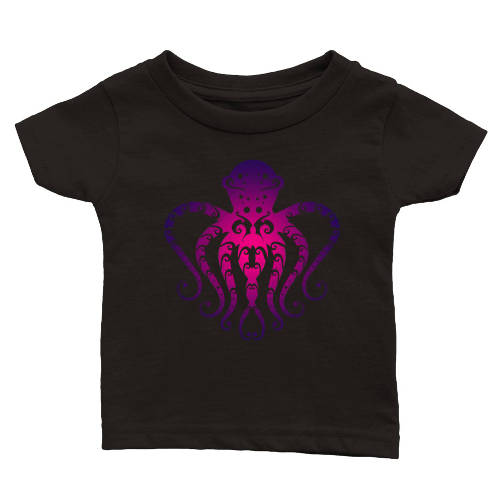 Maori Octopus Sea Squid Tribal Tattoo Gift Idea Classic Baby Crewneck T-shirt