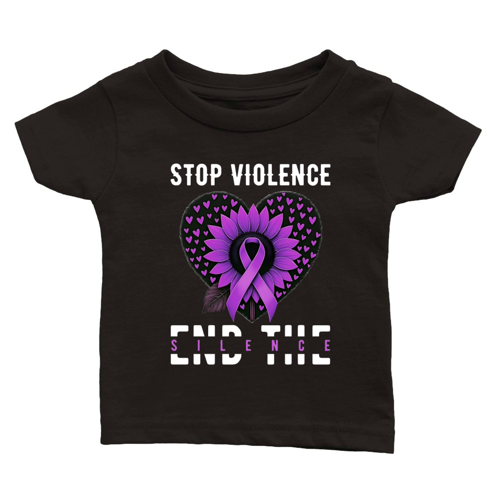 Stop violence end tlle silence Classic Baby Crewneck T-shirt