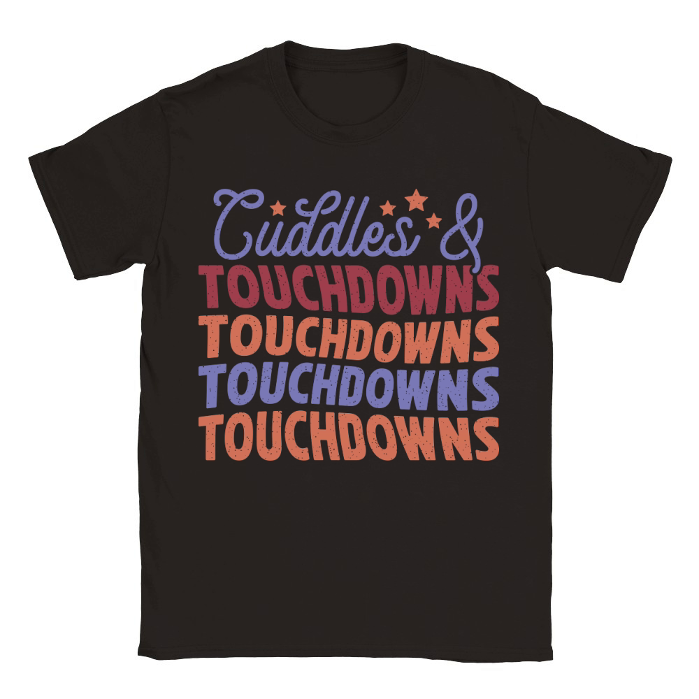 Cuddles and Touchdowns color grunge Classic Kids Crewneck T-shirt