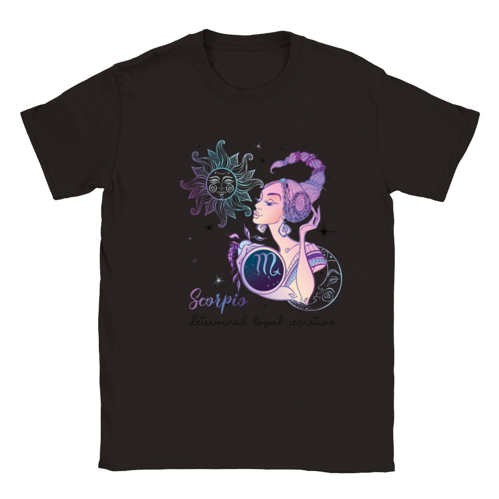 Scorpio Zodiac Sign Birthday Gifts Horoscope Woman Classic Kids Crewneck T-shirt
