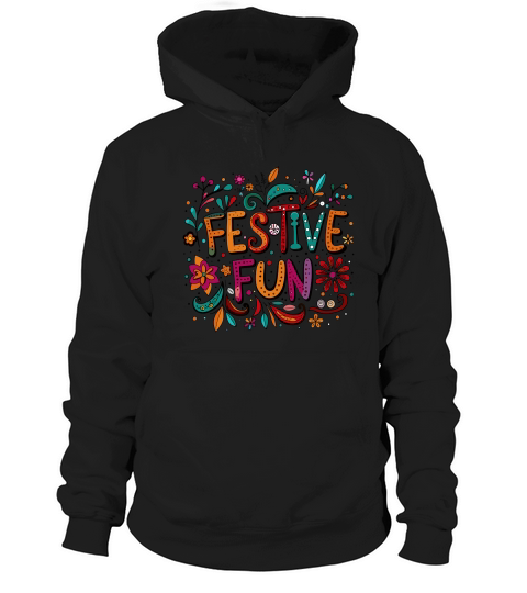 Festive Fun bright colors with playful doodles Hoodie Unisex