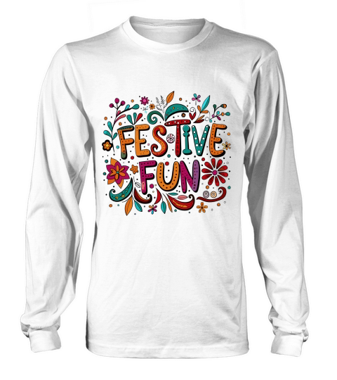 Festive Fun bright colors with playful doodles Long sleeved Unisex