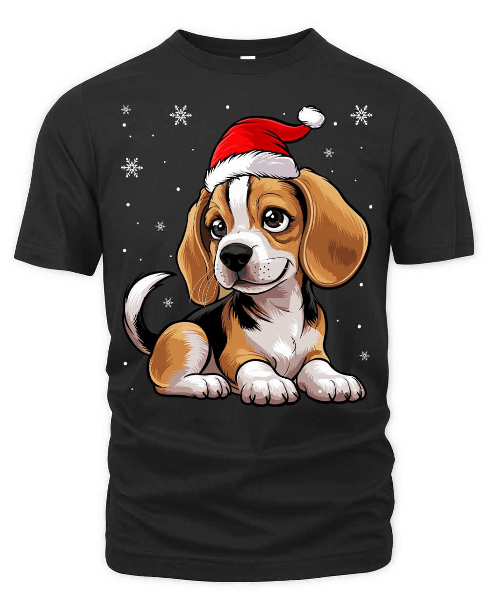adorable beagle dog wearing santa hat 2 Organic Unisex T-shirt