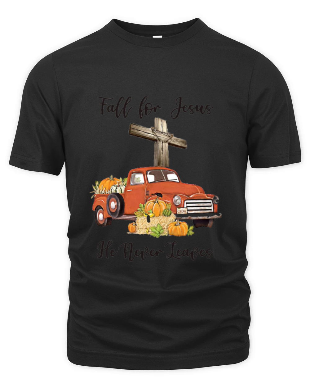 Fall for Jesus He Never Leaves Organic Unisex T-shirt