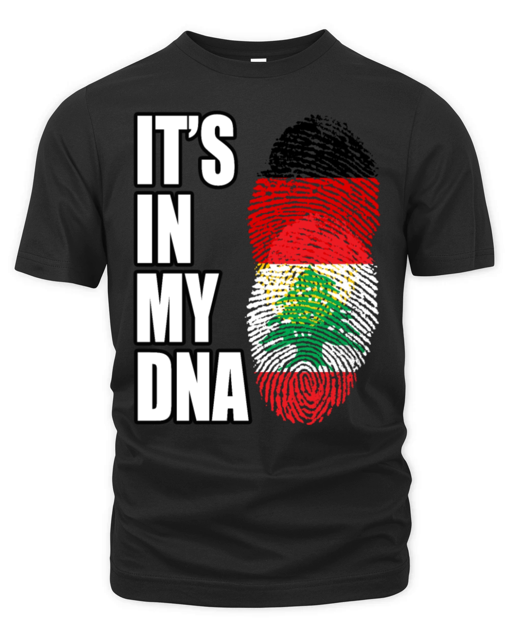 German And Lebanese Mix DNA Flag Heritage Organic Unisex T-shirt