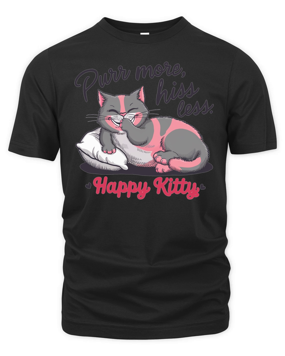 Purr more hiss less happy kitty Organic Unisex T-shirt