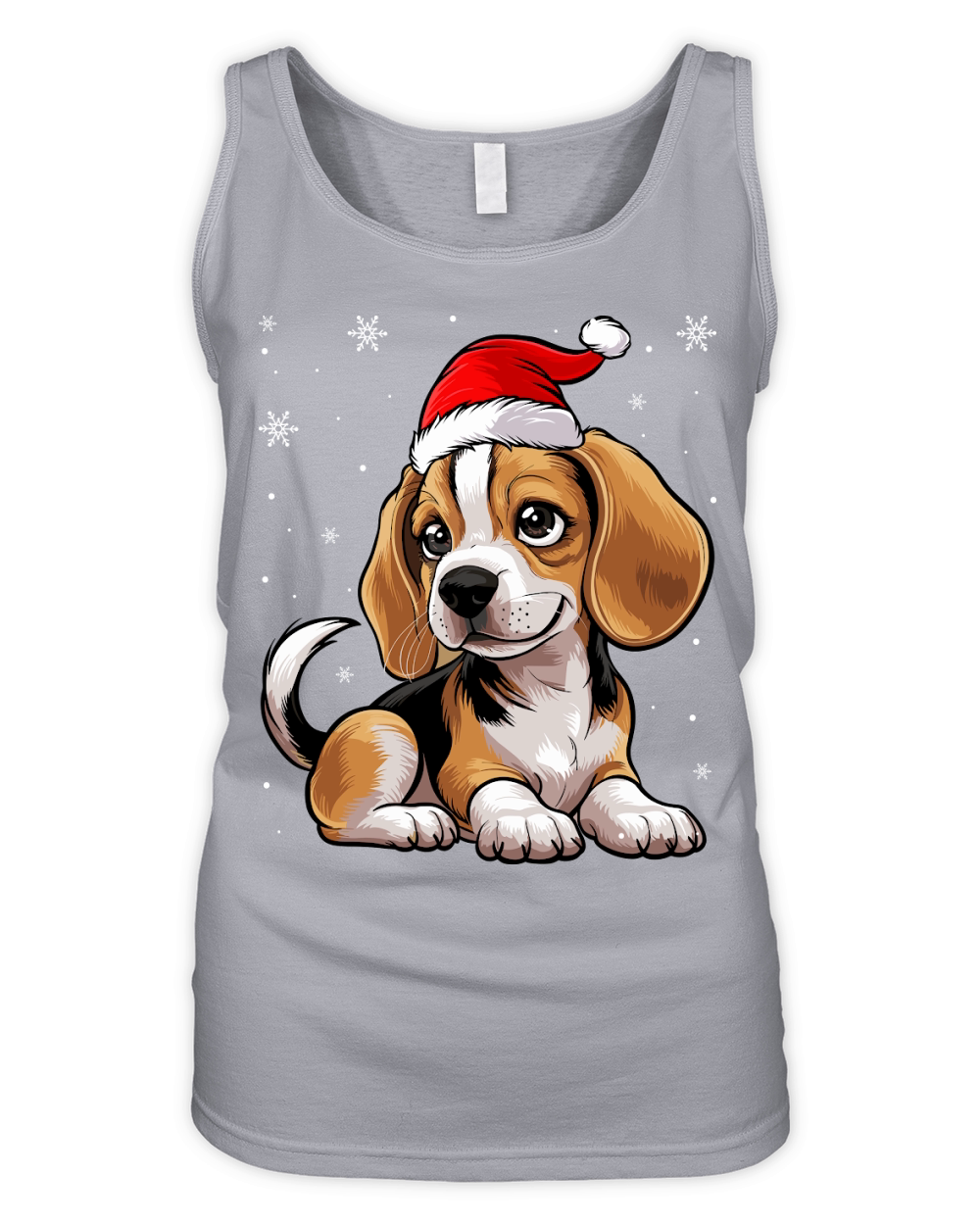 adorable beagle dog wearing santa hat 2 Organic Women's Tank Top