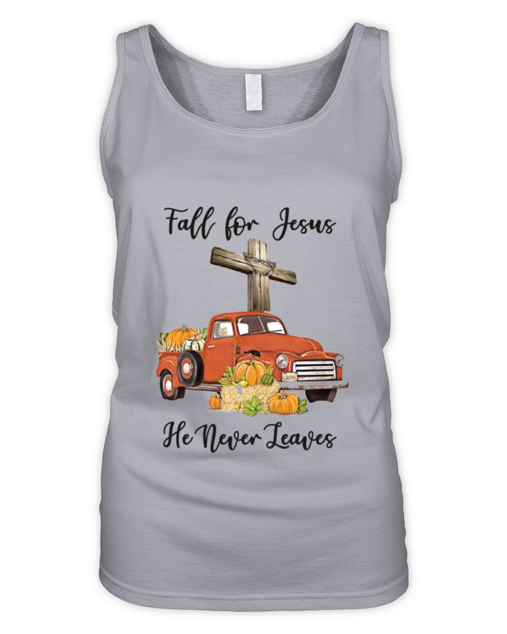 Fall for Jesus He Never Leaves Organic Women's Tank Top