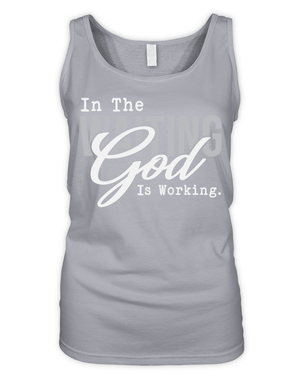 in the waiting god is working Organic Women's Tank Top