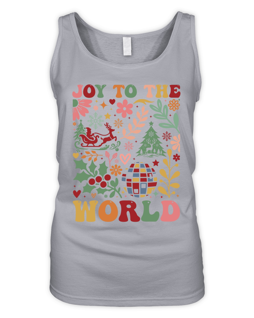Joy To The World Boho Flowers Organic Women's Tank Top