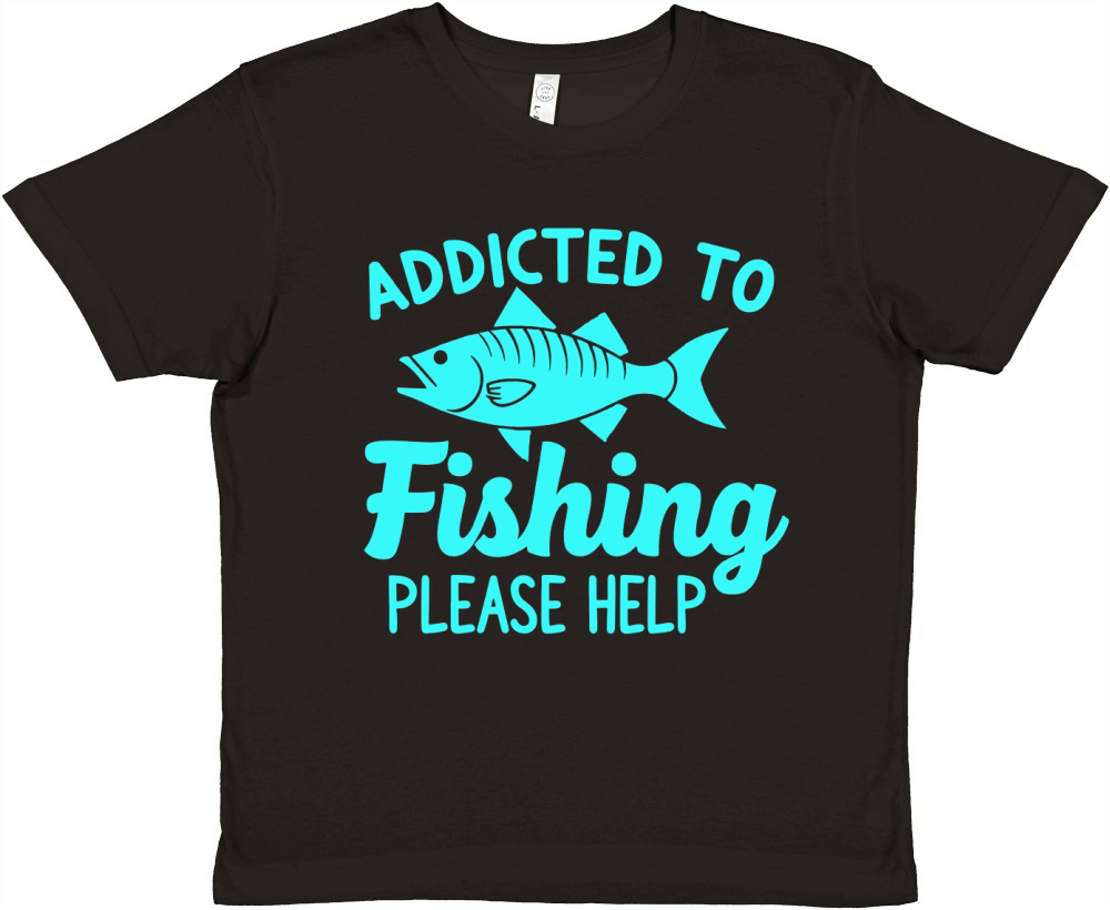 Addicted to fishing please help Premium Kids Crewneck T-shirt